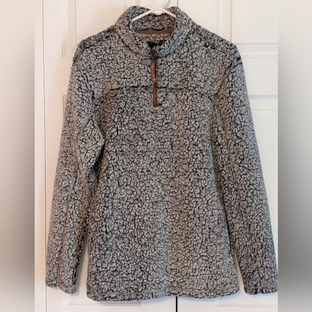 Women's Grey 1/4 Zip Alpine Sherpa Size Small